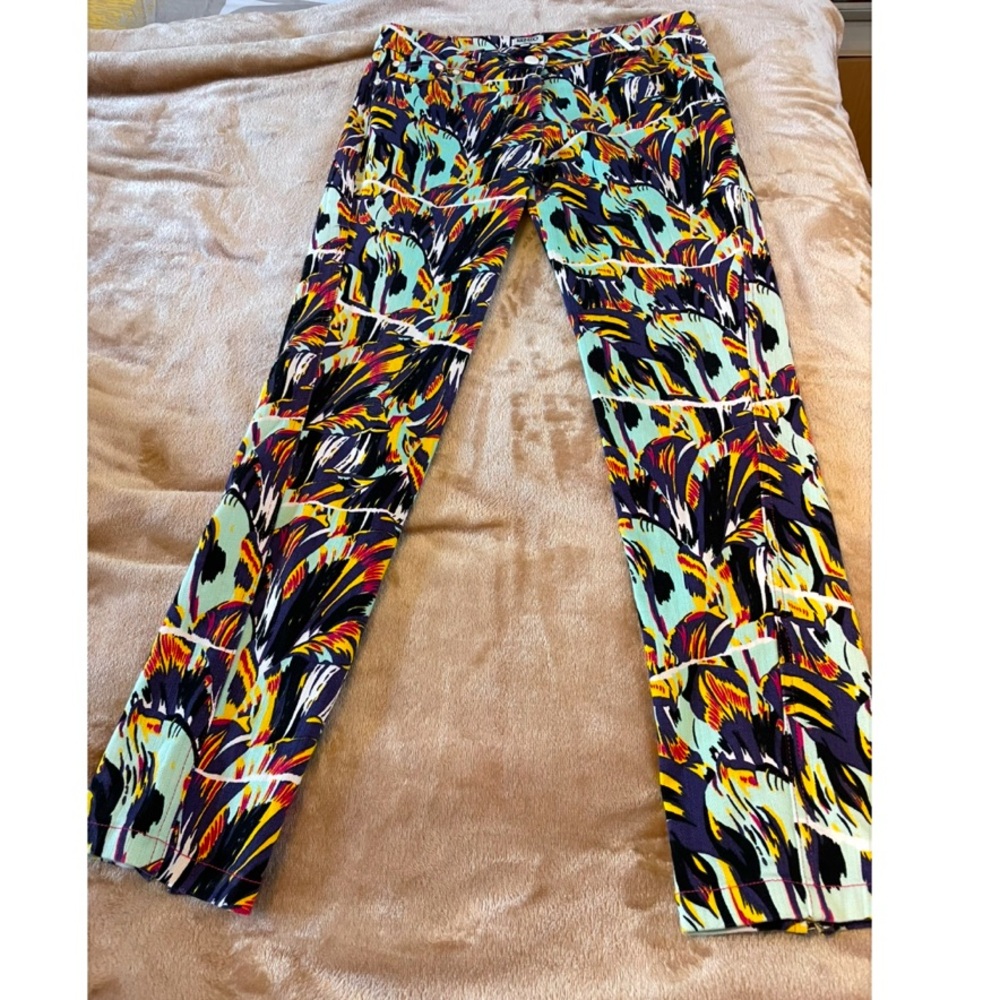 Kenzo abstract print jeans, NEW, 38/8 cotton stretch